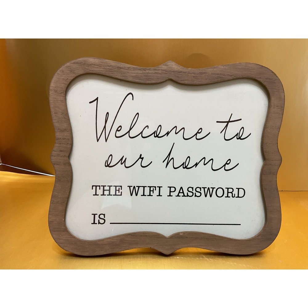 Hobby Lobby Welcome To Our Home WiFi Password Wooden Sign Tabletop Decor 1469170